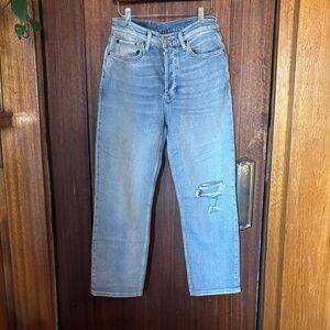 Re/Done straight high rise jeans size 28 ankle
